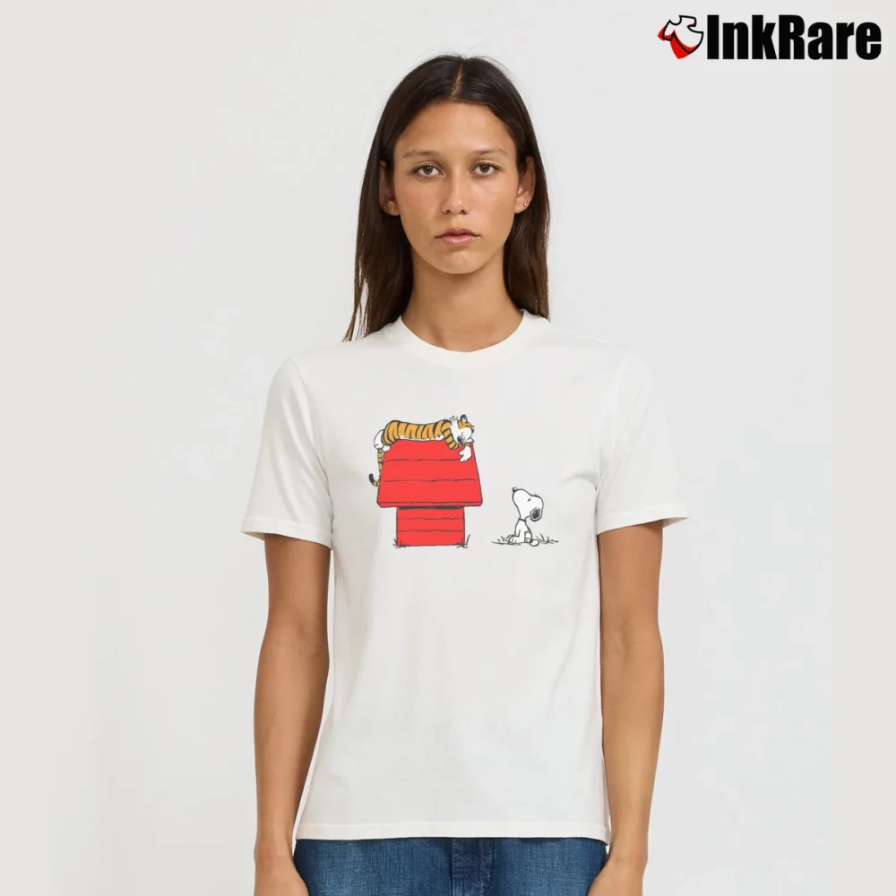 Women’s Snoopy And Hobbes Signature T-Shirt in white | Soft, Flattering Fit