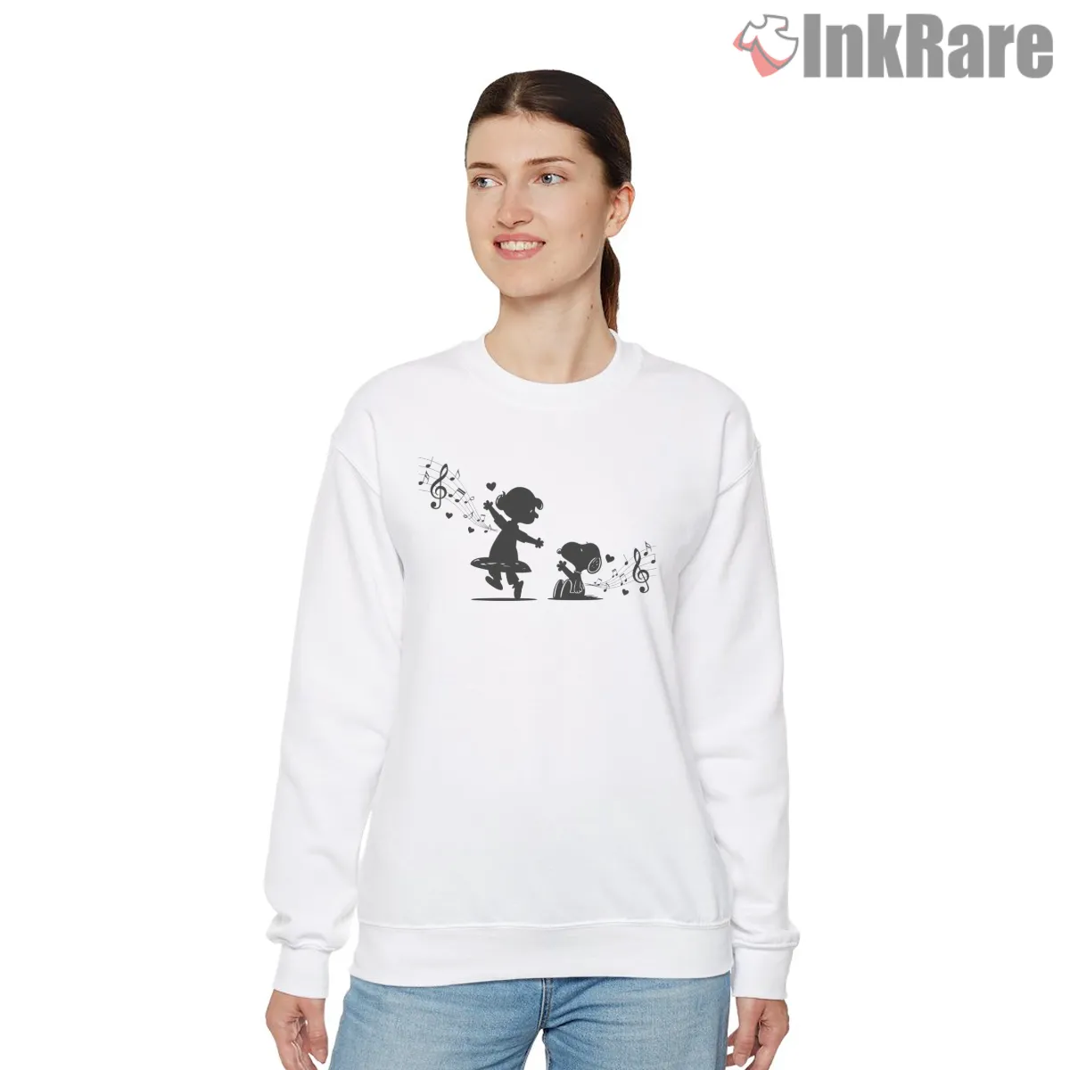 Snoopy And Lucy Dancing Music Silhouette Shirt on graphic shirt for women graphic tee