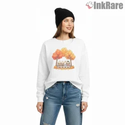 Snoopy And Peanuts Autumn Pumpkin Bench Shirt on graphic shirt for women graphic tee