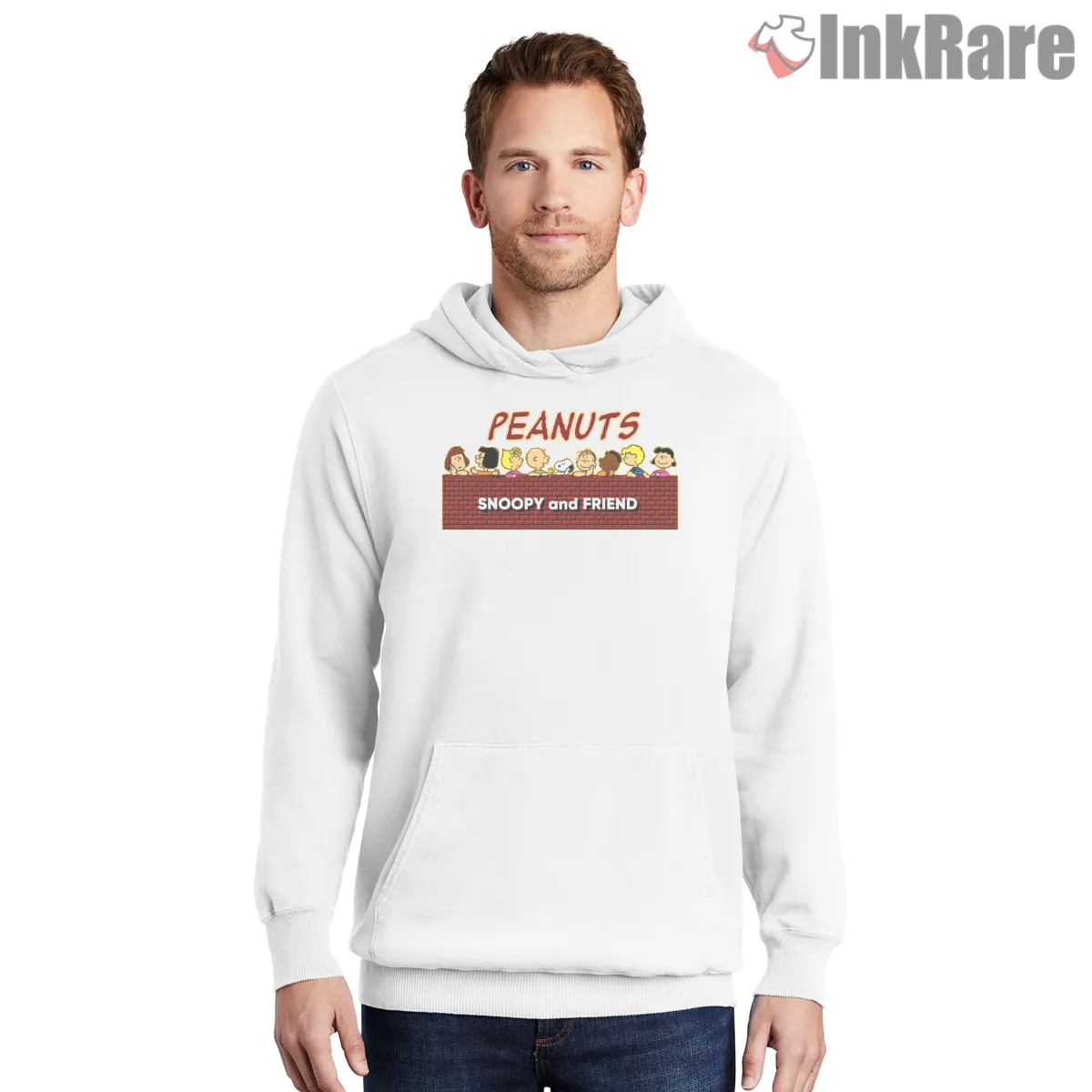 Snoopy And Peanuts Friends Classic Graphic Hoodie White Snoopy And Peanuts Friends Classic Graphic Shirt on white hoodie for men graphic tee