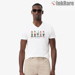 Snoopy And Peanuts Nutcracker Christmas Shirt on white v-neck shirt for men graphic tee