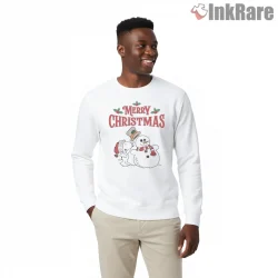 Snoopy And Snowman Merry Christmas Shirt on graphic shirt for men graphic tee