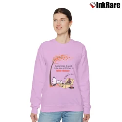 Women’s Snoopy And Tree Sometimes I Need To Be Alone And Listen To Willie - nelson Relaxed Sweatshirt in light pink | Soft, Laid-Back Vibe