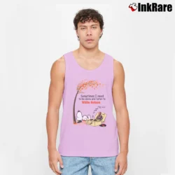 Men’s Snoopy And Tree Sometimes I Need To Be Alone And Listen To Willie - nelson Tank Top in light pink | Breathable, Active-Friendly Design