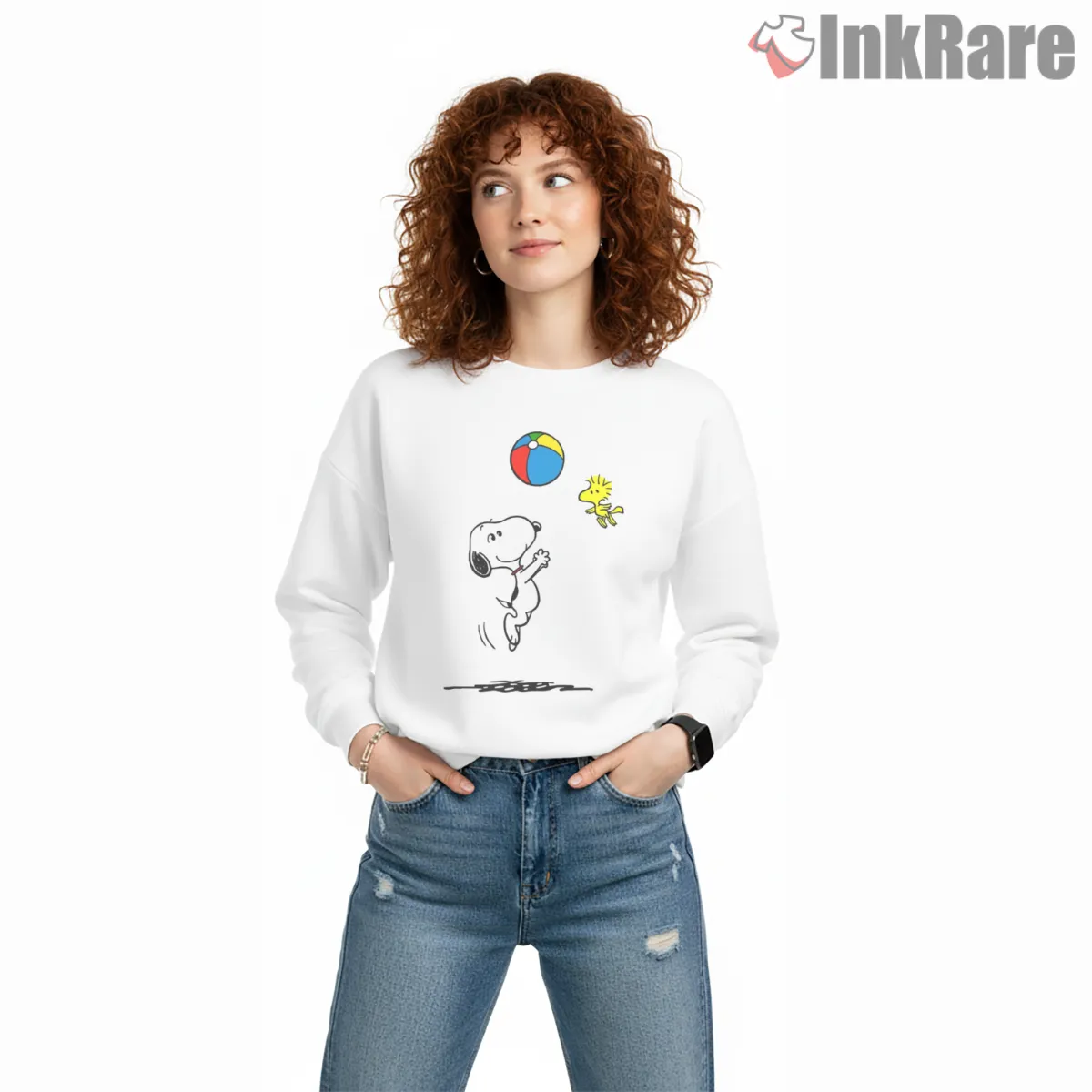 Snoopy And Woodstock Beach Ball Fun Shirt on graphic shirt for women graphic tee
