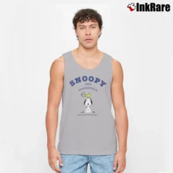 Men’s Snoopy And Woodstock Big Logo Cartoon Tank Top in sport grey | Breathable, Active-Friendly Design