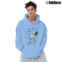 Men’s Snoopy And Woodstock Cotton Pullover Hoodie in light blue | Cozy, Durable, Modern Fit