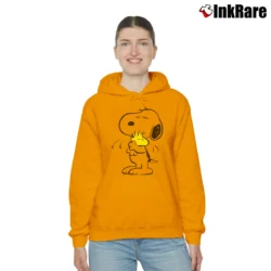 Women’s Snoopy And Woodstock Cotton Cozy Hoodie in orange | Warm, Structured, Stylish