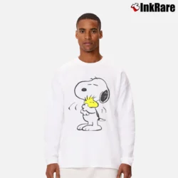 Men’s Snoopy And Woodstock Cotton Long-Sleeve Shirt in white | Sleek, Lightweight, Year-Round Wear
