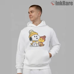 Snoopy And Woodstock Cozy Christmas Shirt on white hoodie for men graphic tee