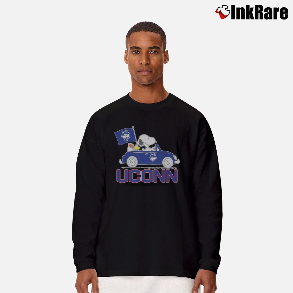 Snoopy And Woodstock Driver Car Uconn Huskies Flag Men’s Long-Sleeve Tee in black – Versatile Layering Men’s Snoopy And Woodstock Driver Car Uconn Huskies Flag Long-Sleeve Shirt in black | Sleek, Lightweight, Year-Round Wear