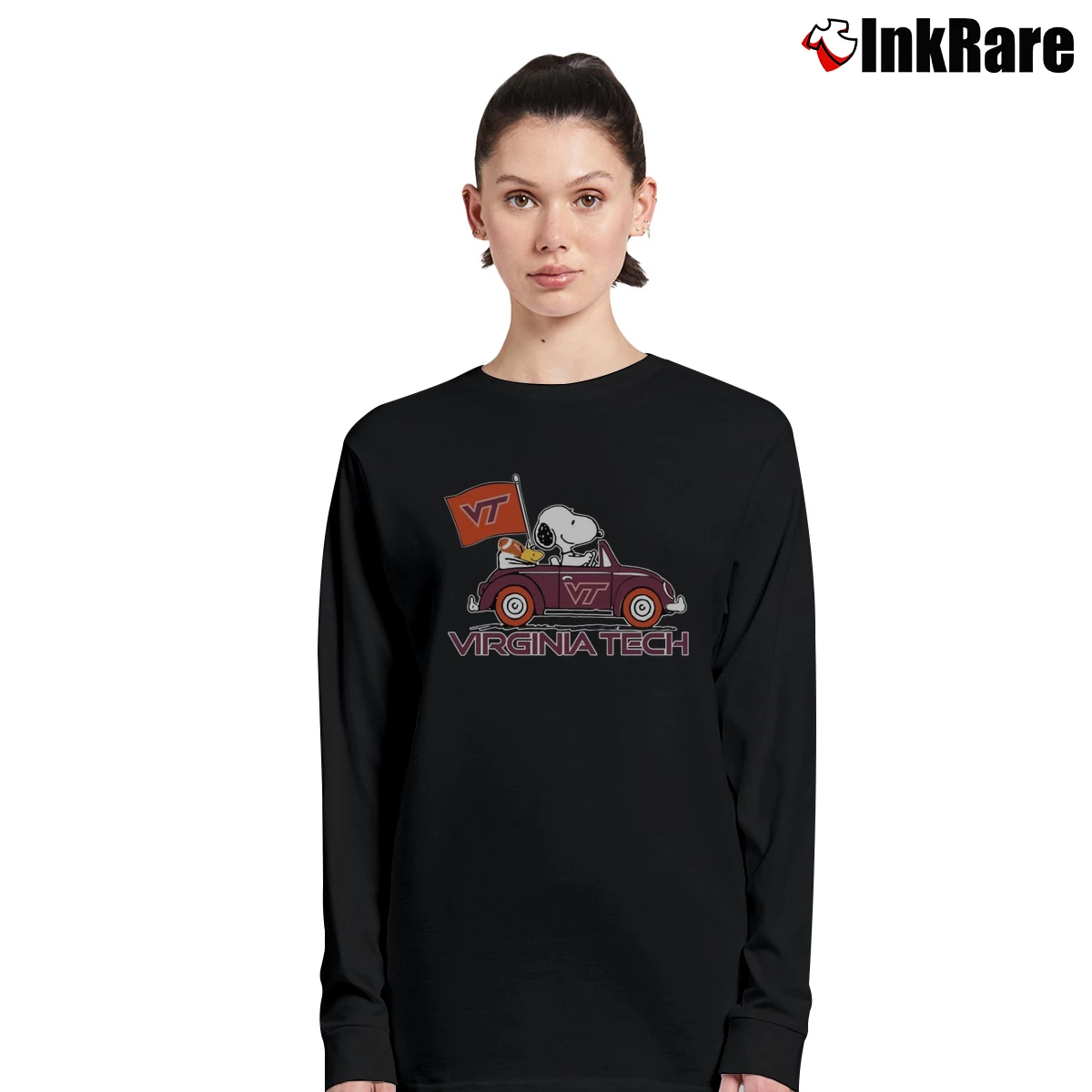Snoopy And Woodstock Driving Car Virginia Tech Women’s Long-Sleeve Top in black – Effortless Layer Women’s Snoopy And Woodstock Driving Car Virginia Tech Long-Sleeve Top in black | Sleek, Versatile, All-Season