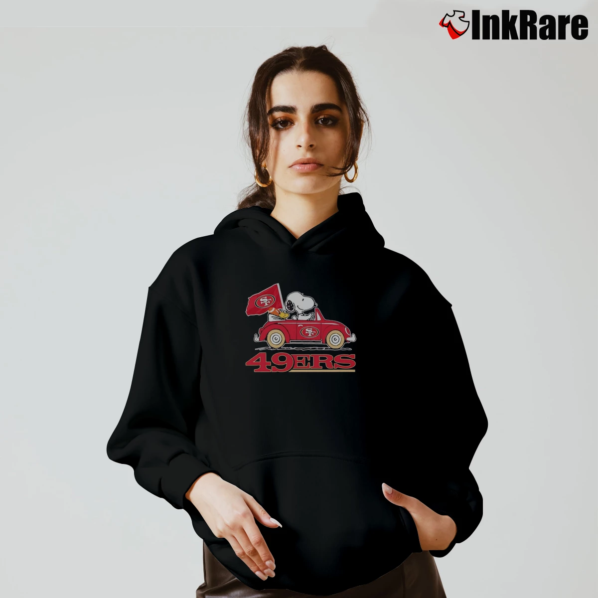 Snoopy And Woodstock Driving San Francisco 49ers Car Women’s Cozy Hoodie in black – Urban Chic Women’s Snoopy And Woodstock Driving San Francisco 49ers Car Cozy Hoodie in black | Warm, Structured, Stylish