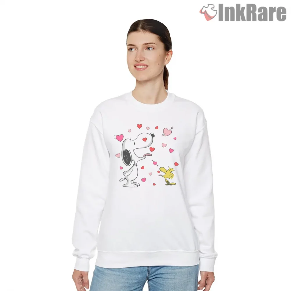 Snoopy And Woodstock Floating Hearts Fun Shirt on graphic shirt for women graphic tee