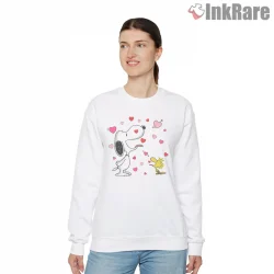 Snoopy And Woodstock Floating Hearts Fun Shirt on graphic shirt for women graphic tee
