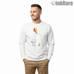 Snoopy And Woodstock Flying Kite Shirt on graphic shirt for men graphic tee
