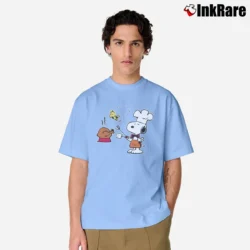 Men’s Snoopy And Woodstock Funny Thanksgiving Turkey Joy Classic T-Shirt in light blue | Soft, Breathable Everyday Wear