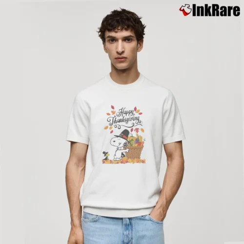 Snoopy And Woodstock Happy Thanksgiving Men’s Classic Tee in white – Premium Comfort Men’s Snoopy And Woodstock Happy Thanksgiving Classic T-Shirt in white | Soft, Breathable Everyday Wear