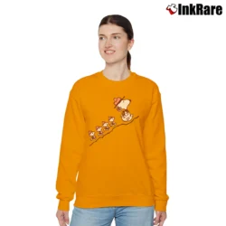 Women’s Snoopy And Woodstock Hiking Relaxed Sweatshirt in orange | Soft, Laid-Back Vibe