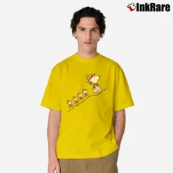 Men’s Snoopy And Woodstock Hiking Classic T-Shirt in yellow | Soft, Breathable Everyday Wear