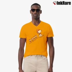 Men’s Snoopy And Woodstock Hiking V-Neck Tee in orange | Sharp, Breathable, Everyday Staple