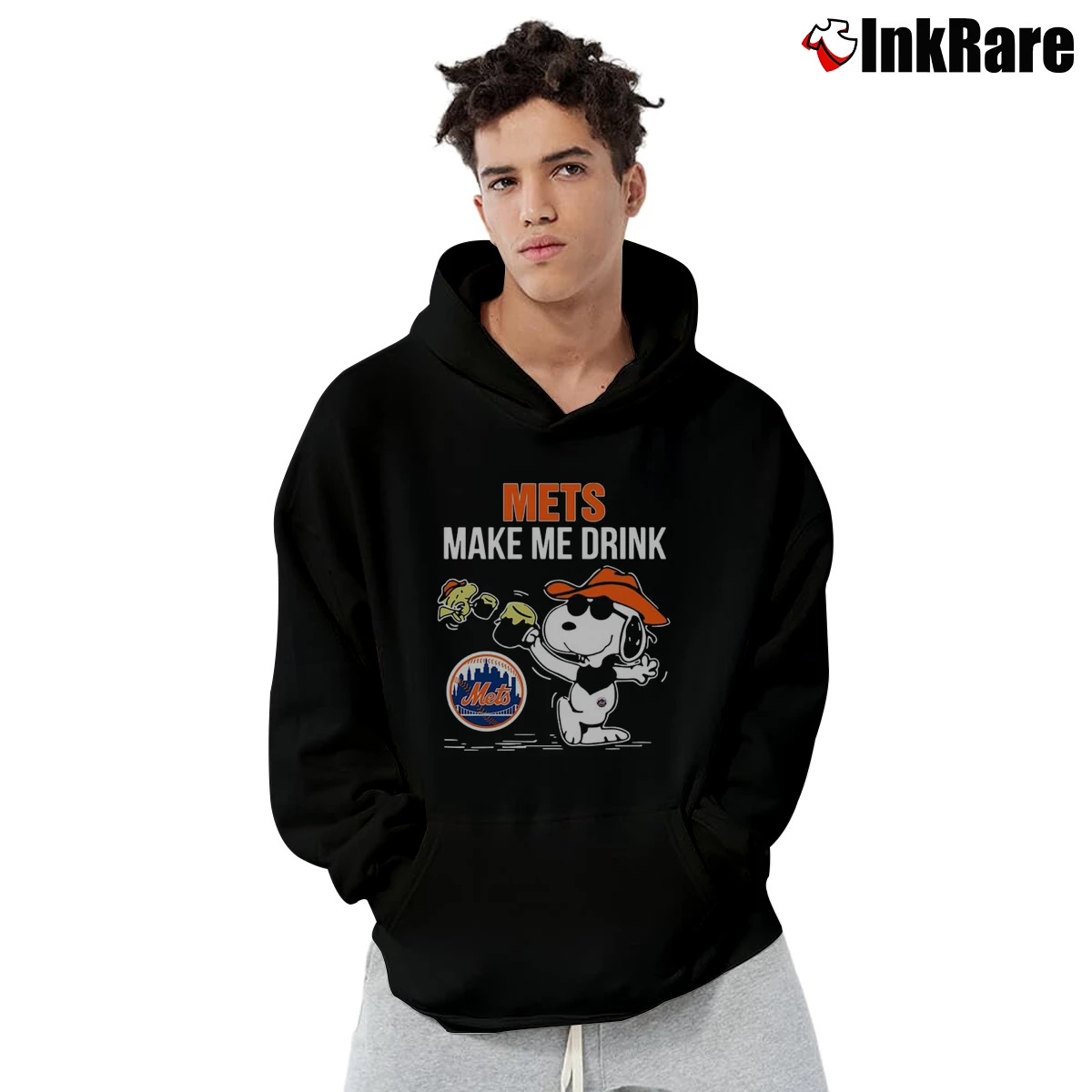 Snoopy And Woodstock New York Mets Make Me Drink Men’s Pullover Hoodie in black – Ultimate Warmth Men’s Snoopy And Woodstock New York Mets Make Me Drink Pullover Hoodie in black | Cozy, Durable, Modern Fit