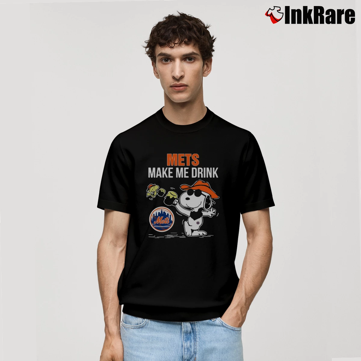 Snoopy And Woodstock New York Mets Make Me Drink Men’s Classic Tee in black – Premium Comfort Men’s Snoopy And Woodstock New York Mets Make Me Drink Classic T-Shirt in black | Soft, Breathable Everyday Wear