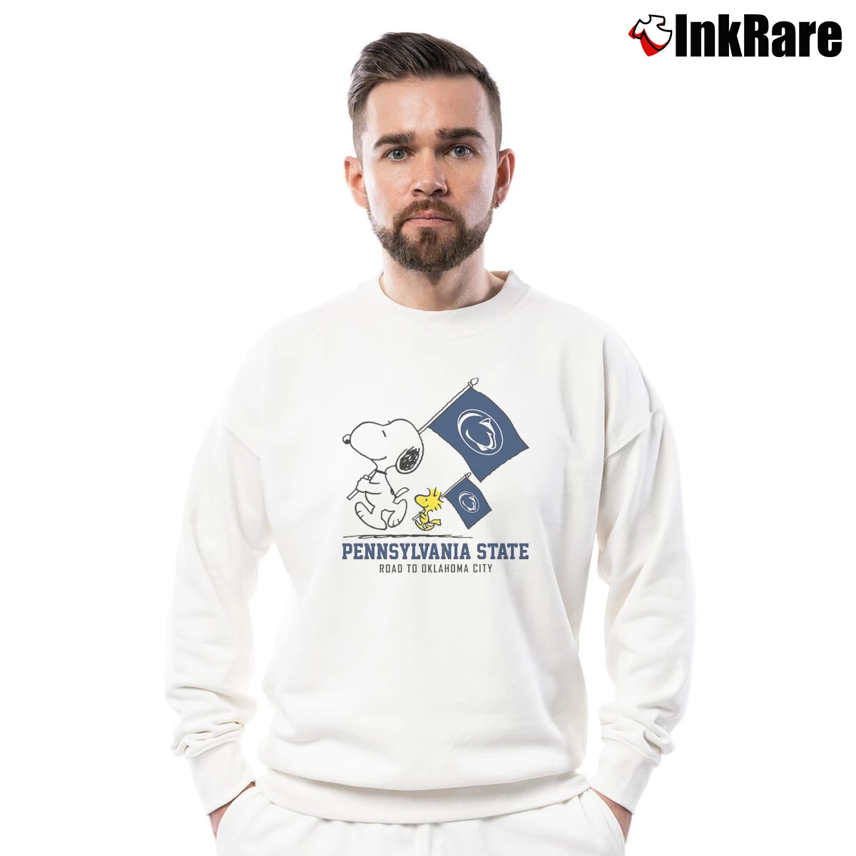 Snoopy And Woodstock Penn State Nittany Lions Road To Oklahoma City Men’s Crewneck Sweatshirt in white – Soft & Durable Men’s Snoopy And Woodstock Penn State Nittany Lions Road To Oklahoma City Crewneck Sweatshirt in white | Cozy Fabric, Clean Style