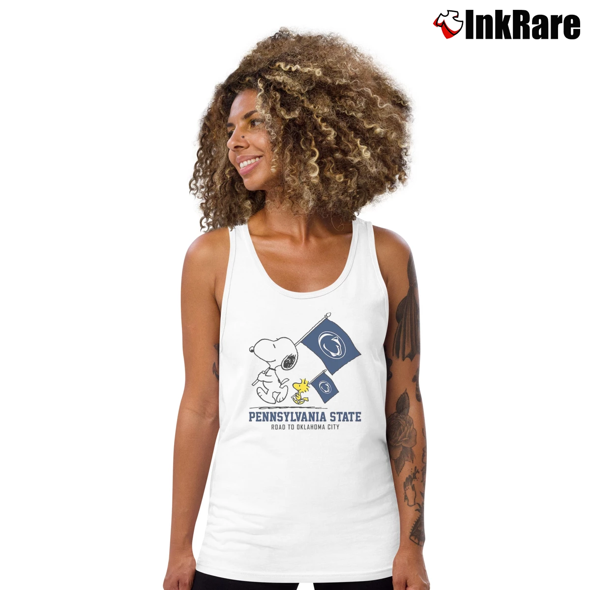 Snoopy And Woodstock Penn State Nittany Lions Road To Oklahoma City Women’s Essential Tank in white – Summer Ready Women’s Snoopy And Woodstock Penn State Nittany Lions Road To Oklahoma City Tank Top in white | Lightweight, Movement-Friendly