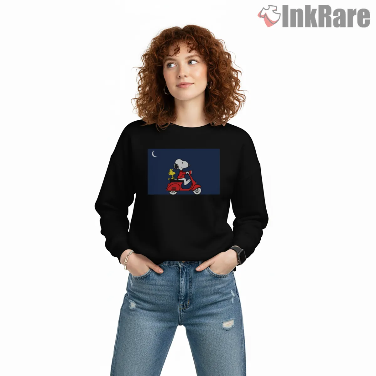 Snoopy And Woodstock Scooter Night Ride Shirt Snoopy And Woodstock Scooter Night Ride Shirt on graphic shirt for women graphic tee