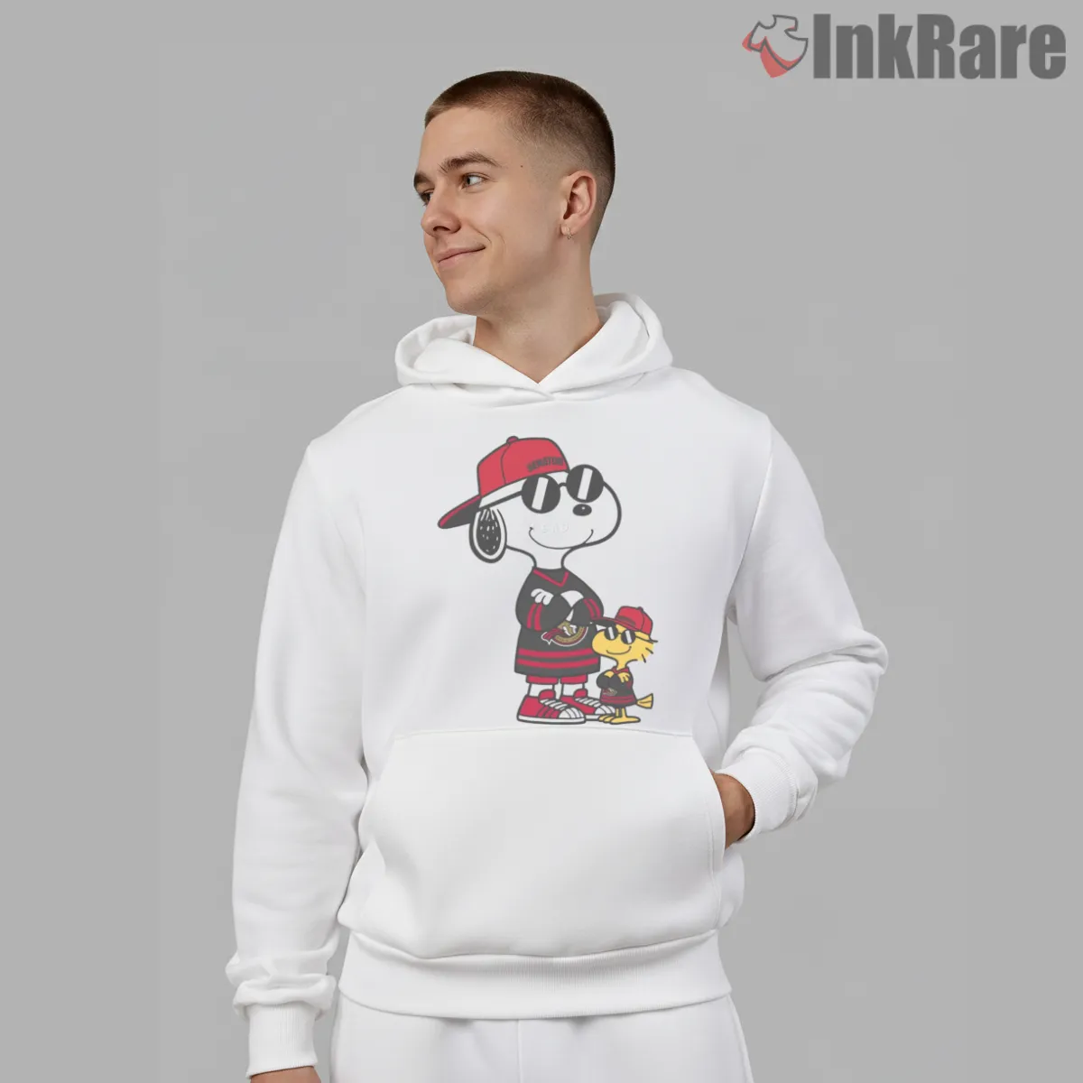 Snoopy And Woodstock Senators Fan Style Shirt on white hoodie for men graphic tee