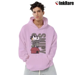 Men’s Snoopy And Woodstock Snipers Snipy Graphic Classic Pullover Hoodie in light pink | Cozy, Durable, Modern Fit