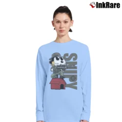 Women’s Snoopy And Woodstock Snipers Snipy Graphic Classic Long-Sleeve Top in light blue | Sleek, Versatile, All-Season