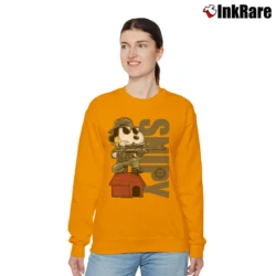 Women’s Snoopy And Woodstock Snipers Snipy Graphic Classic Relaxed Sweatshirt in orange | Soft, Laid-Back Vibe