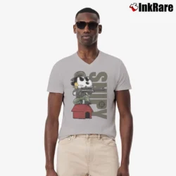 Men’s Snoopy And Woodstock Snipers Snipy Graphic Classic V-Neck Tee in sport grey | Sharp, Breathable, Everyday Staple