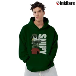 Men’s Snoopy And Woodstock Snipers Snipy Graphic Pullover Hoodie in forest green | Cozy, Durable, Modern Fit