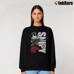 Women’s Snoopy And Woodstock Snipers Snipy Graphic Relaxed Sweatshirt in black | Soft, Laid-Back Vibe