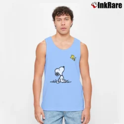 Men’s Snoopy And Woodstock Tank Top in light blue | Breathable, Active-Friendly Design