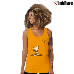 Women’s Snoopy And Woodstock Tank Top in orange | Lightweight, Movement-Friendly