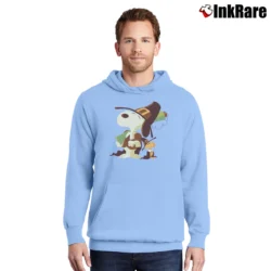 Men’s Snoopy And Woodstock Thanksgiving Celebrate Pullover Hoodie in light blue | Cozy, Durable, Modern Fit