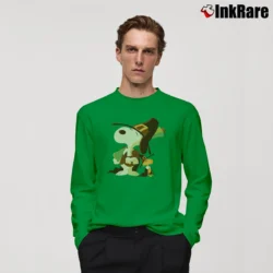 Men’s Snoopy And Woodstock Thanksgiving Celebrate Long-Sleeve Shirt in irish green | Sleek, Lightweight, Year-Round Wear