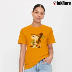 Women’s Snoopy And Woodstock Thanksgiving Celebrate Signature T-Shirt in orange | Soft, Flattering Fit