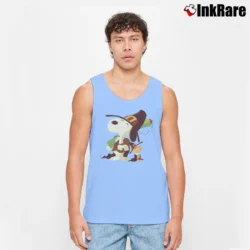Men’s Snoopy And Woodstock Thanksgiving Celebrate Tank Top in light blue | Breathable, Active-Friendly Design