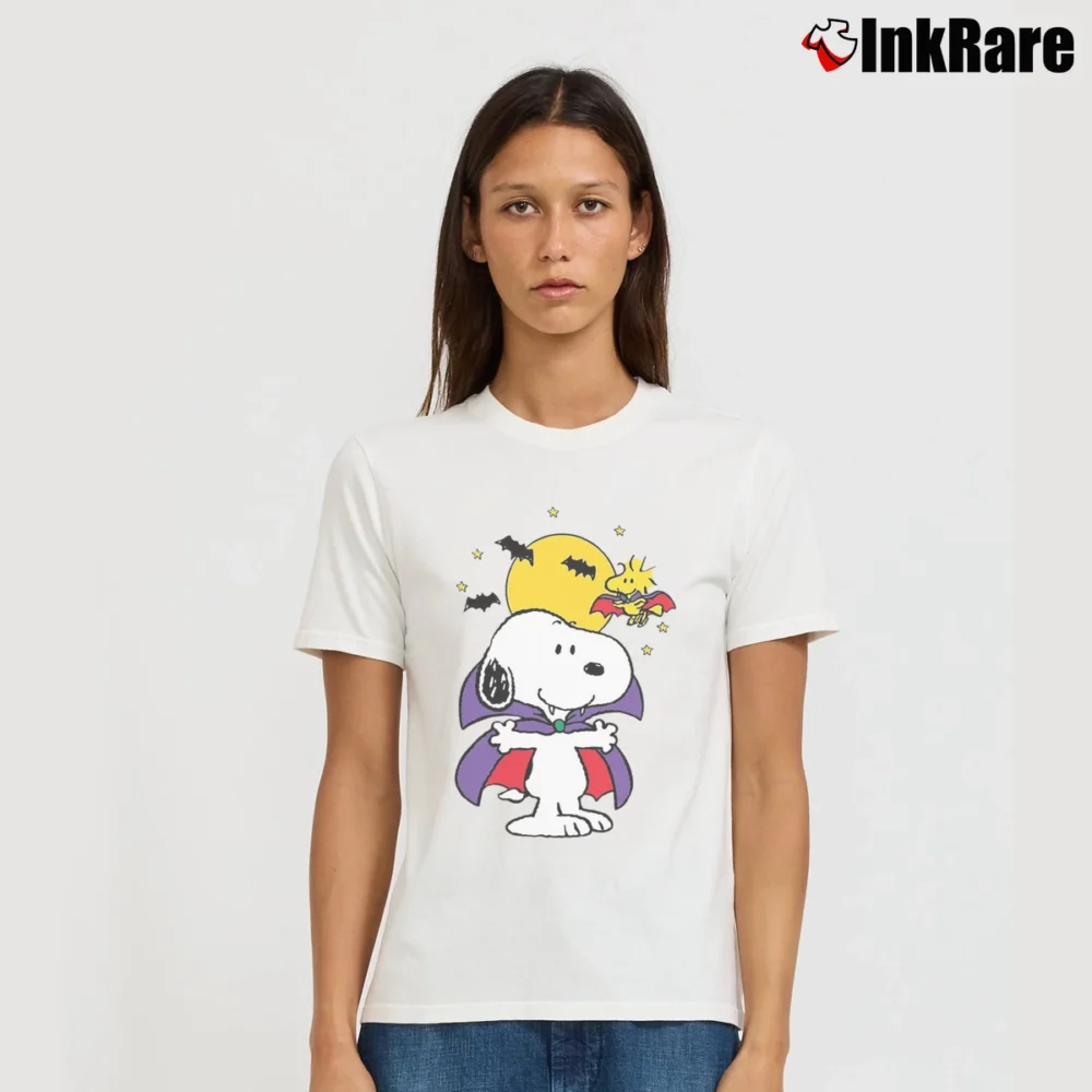 Women’s Snoopy And Woodstock Vampire T-Shirt in white | Soft, Flattering Fit