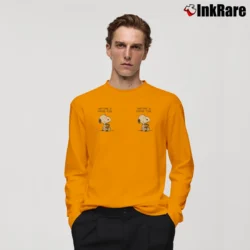 Men’s Snoopy Anytime Is Coffee Time Long-Sleeve Shirt in orange | Sleek, Lightweight, Year-Round Wear