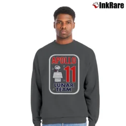 Men’s Snoopy Apollo 11 Lunar Team Crewneck Sweatshirt in charcoal | Cozy Fabric, Clean Style