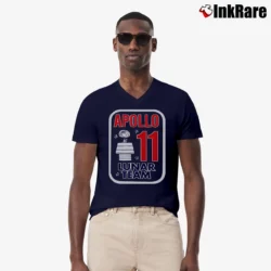 Men’s Snoopy Apollo 11 Lunar Team V-Neck Tee in navy | Sharp, Breathable, Everyday Staple