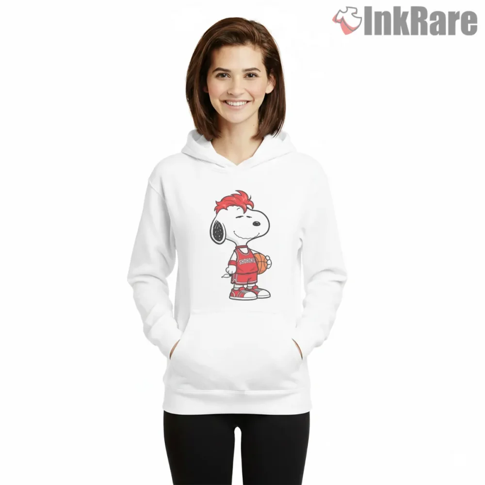 Snoopy As Hanamichi Sakuragi Basketball Rookie Shirt on white hoodie for women graphic tee