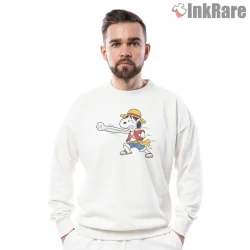 Snoopy As Luffy Gum Gum Pirate Action Shirt on graphic shirt for men graphic tee