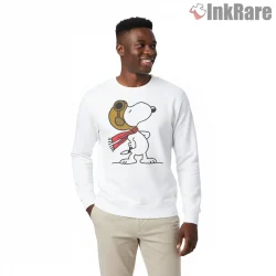 Snoopy Aviator Pilot Scarf Shirt on graphic shirt for men graphic tee